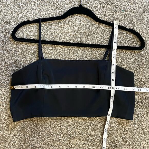 House of Harlow Black Satin Crop Top Medium - Picture 3 of 4